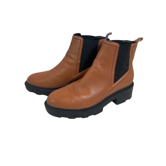 Marc Fisher Wade Ankle Boots Caramel Brown Leather Women’s SIZE 10 - Picture 4 of 11